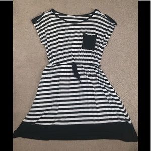 Black and White Striped Dress-boutique brand